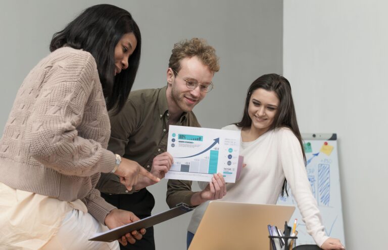 group of people showing their career advancement
